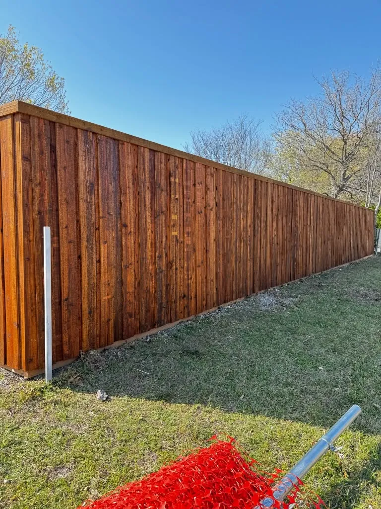 Finished cedar privacy fence